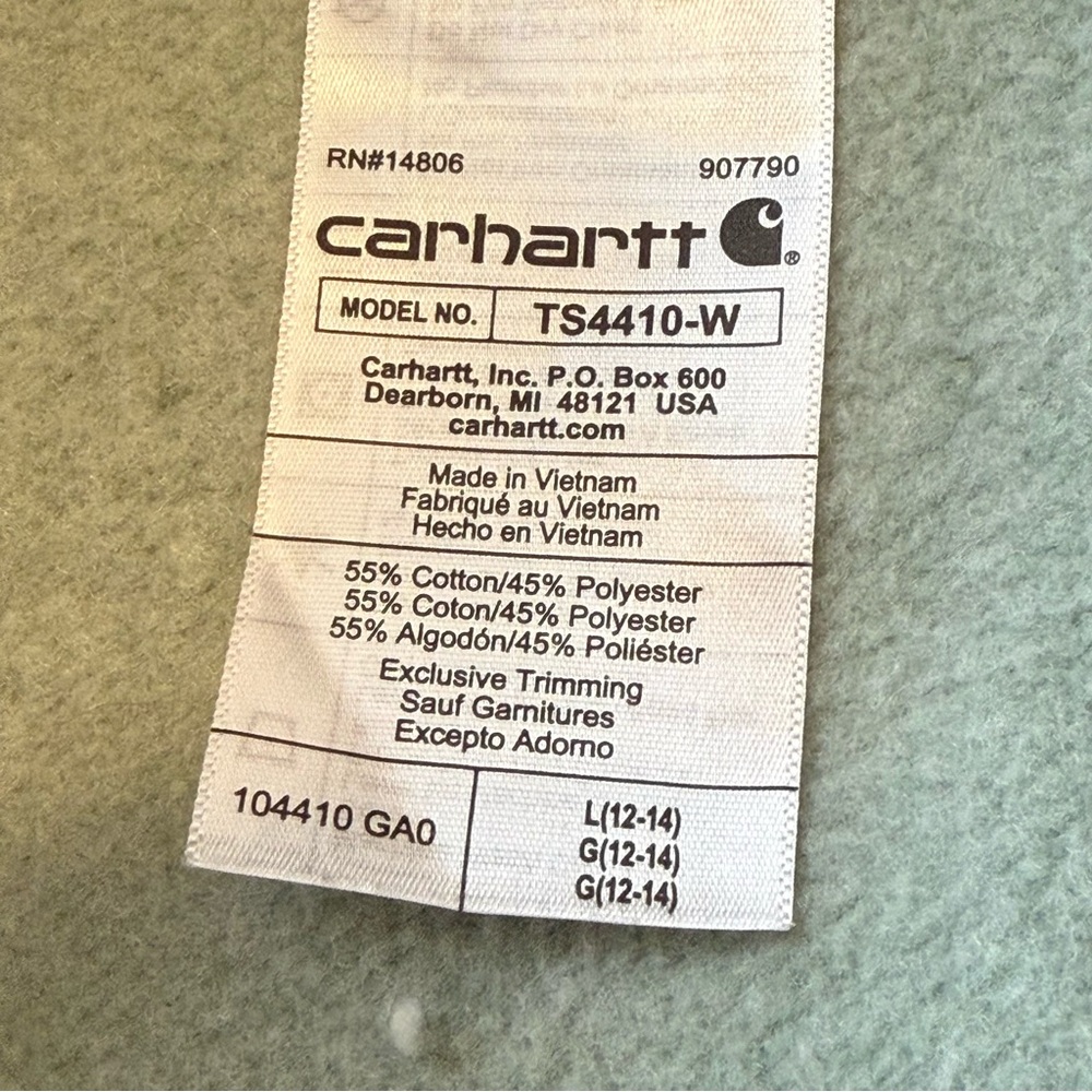 Carhartt Women’s Relaxed Fit Mid-weight Crew Neck Block Logo Sleeve Sweatshirt - Picture 7 of 10
